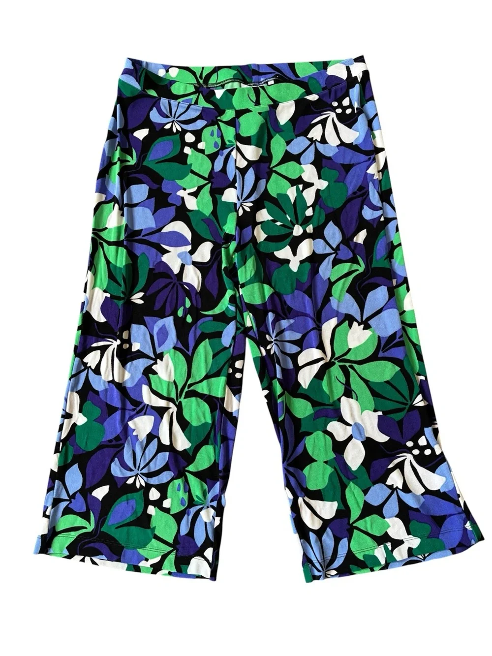 Chicos Floral Travel Knit Pants Wide leg Floral Multi Size 3 (XL) - Picture 1 of 5